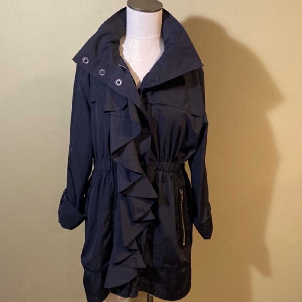 Ali Ro Ruched Ruffle Anorak Jacket - Picture 4 of 13